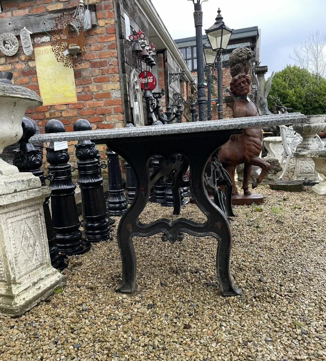 Polished Silver Granite Table - Image 4