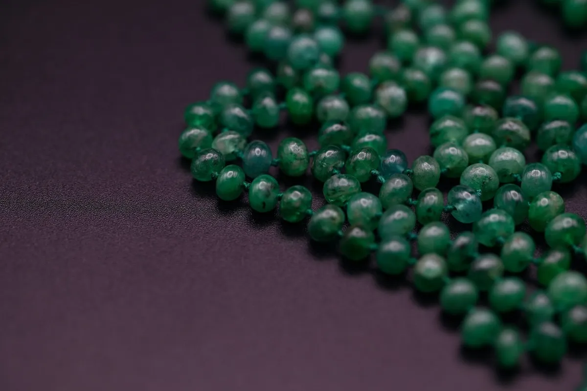 Vintage  Emerald Gatsby Necklace - 18ct Rose Gold - Image 4