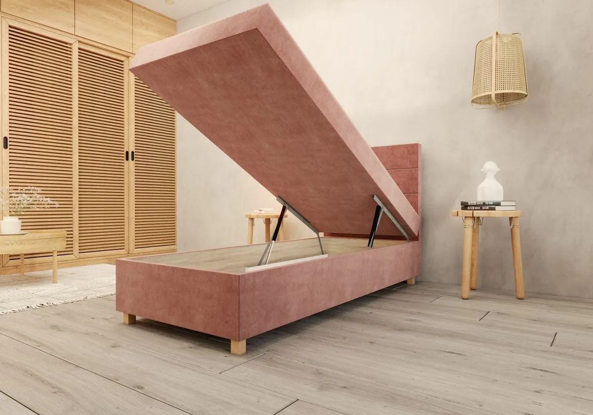 Upholstered single bed PIANO many colours - Image 3