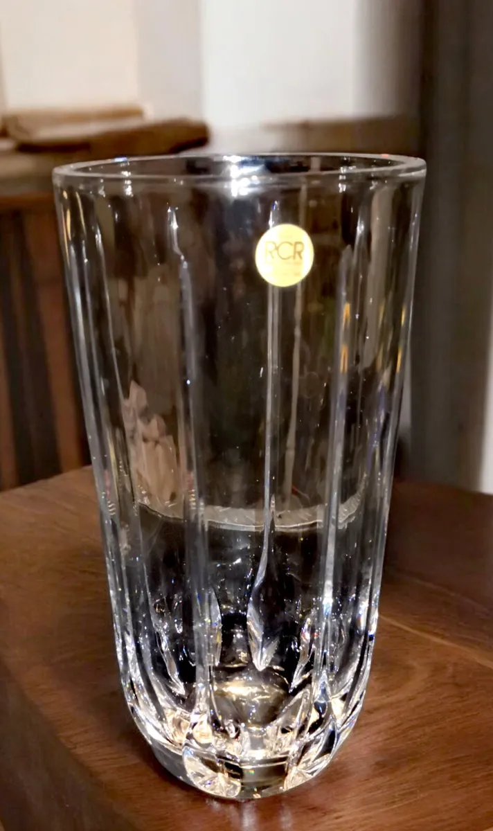 Large heavy crystal vase Italy - Image 1