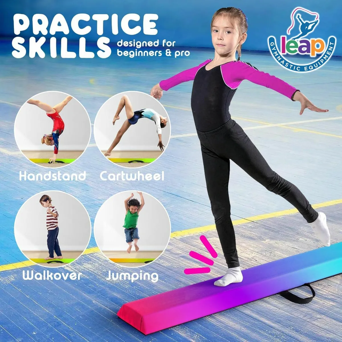 Gymnastic Bar Kit with Mats and balance beam Set - Image 3