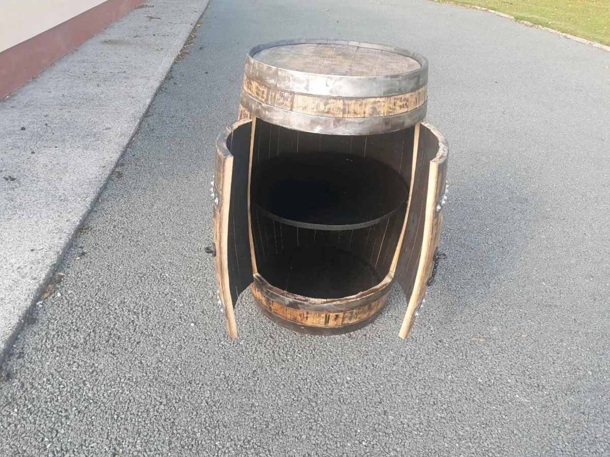 Whiskey barrel drinks cabinet - Image 1