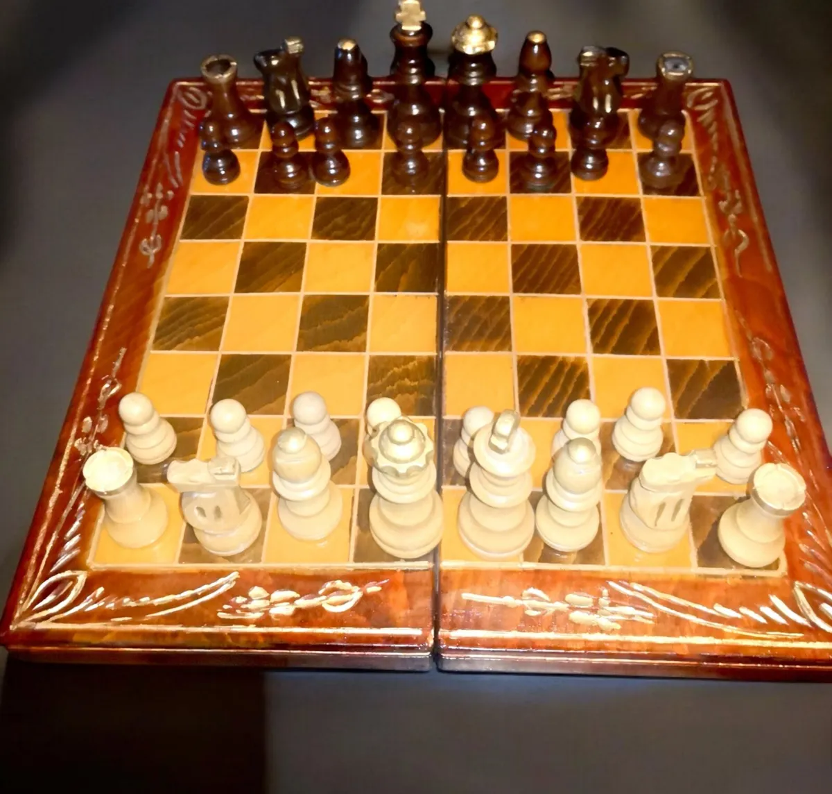 Decorative hand carved chess set