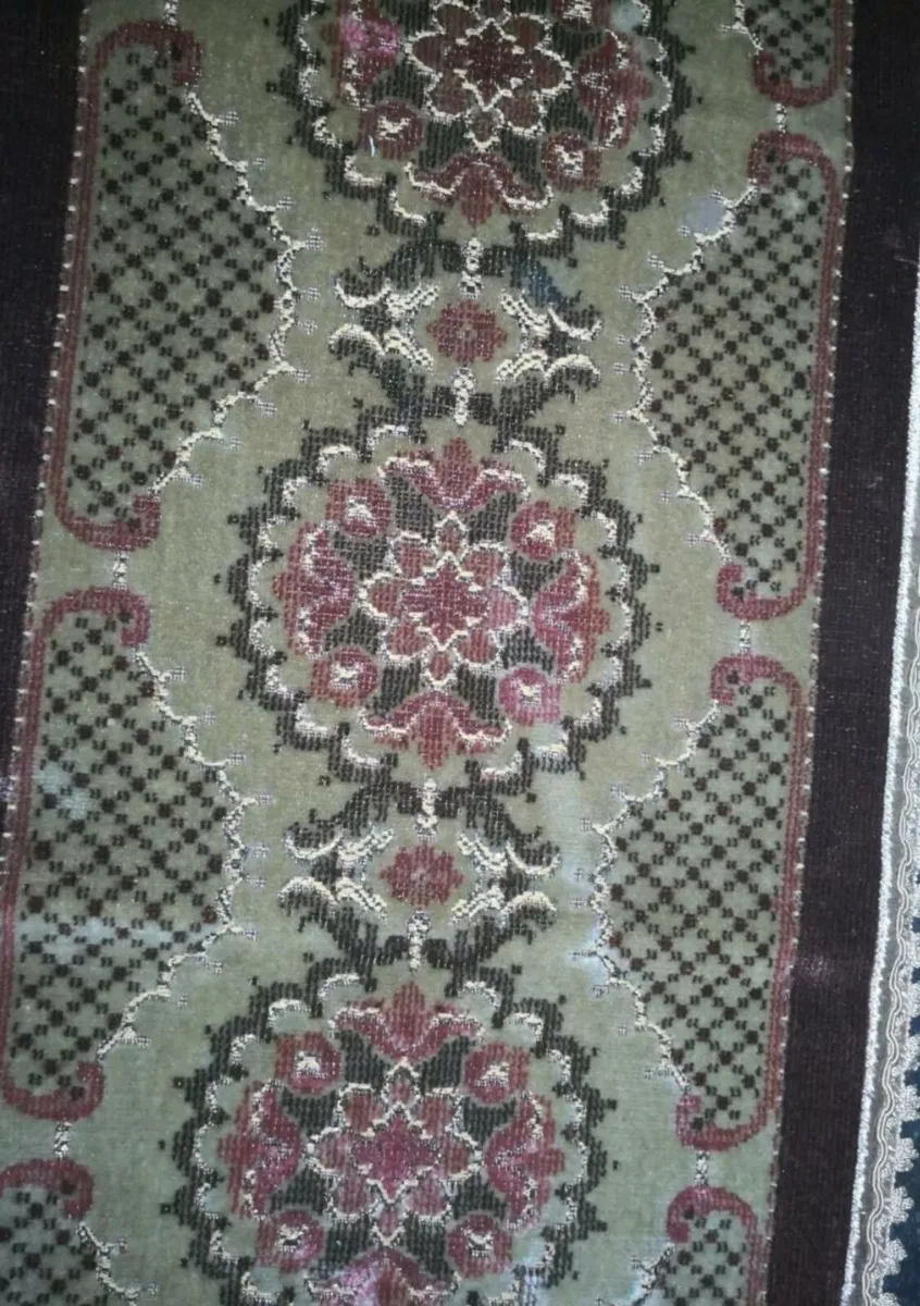 Antique large brocade table cloth - Image 3