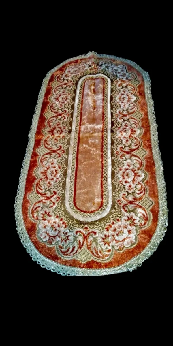 Antique brocade tablecloth - Image 1