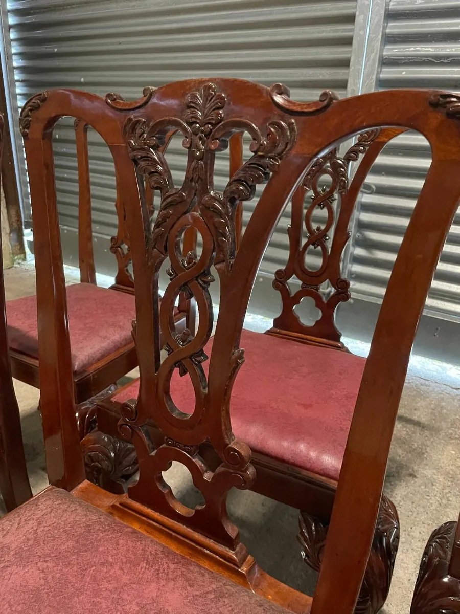 Antique Dining table and chairs - Image 4