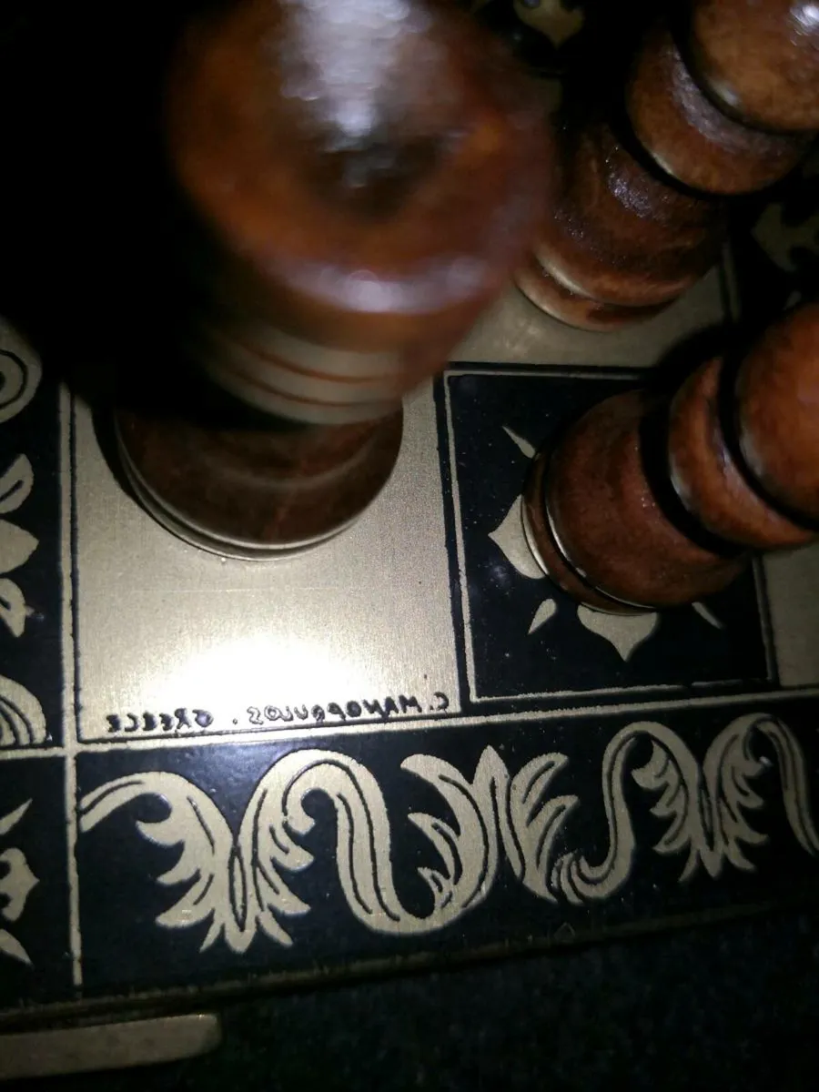 Rare handmade metal chessboard - Image 3