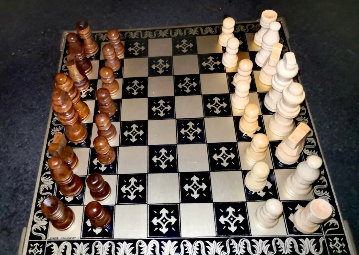 Rare handmade metal chessboard - Image 2
