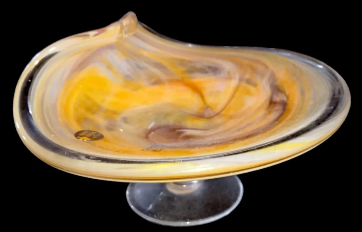 New Murano pedestal bowl with label - Image 2