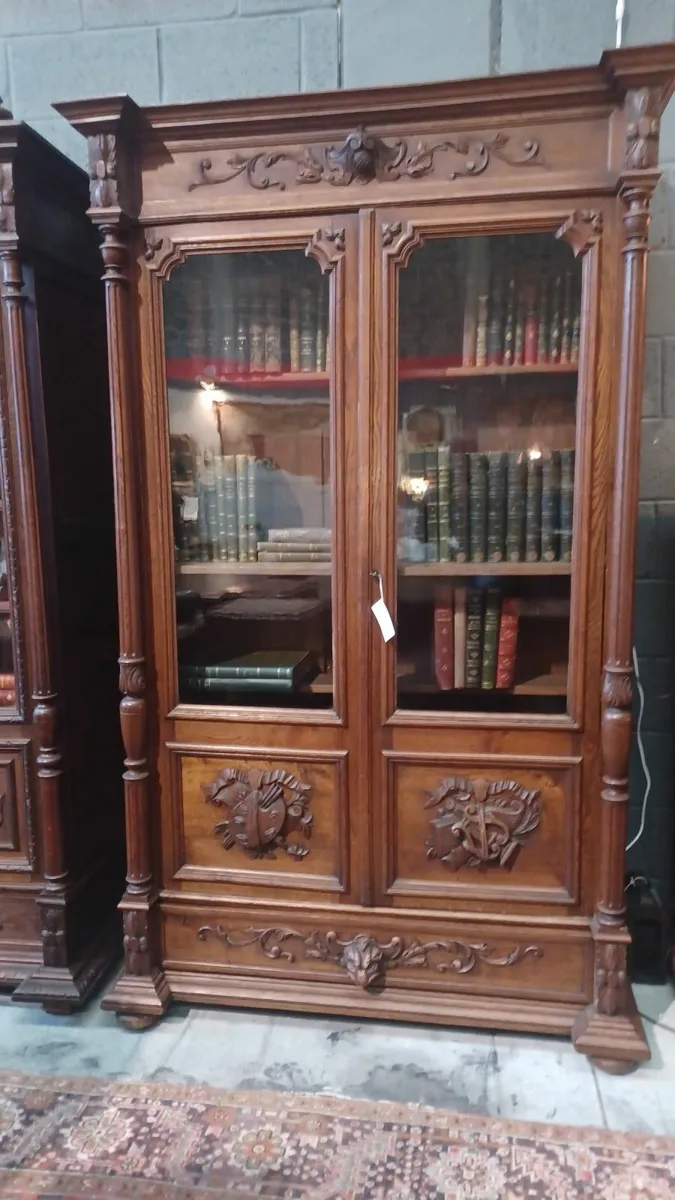 French antique solid oak bookcase Henry II - Image 1