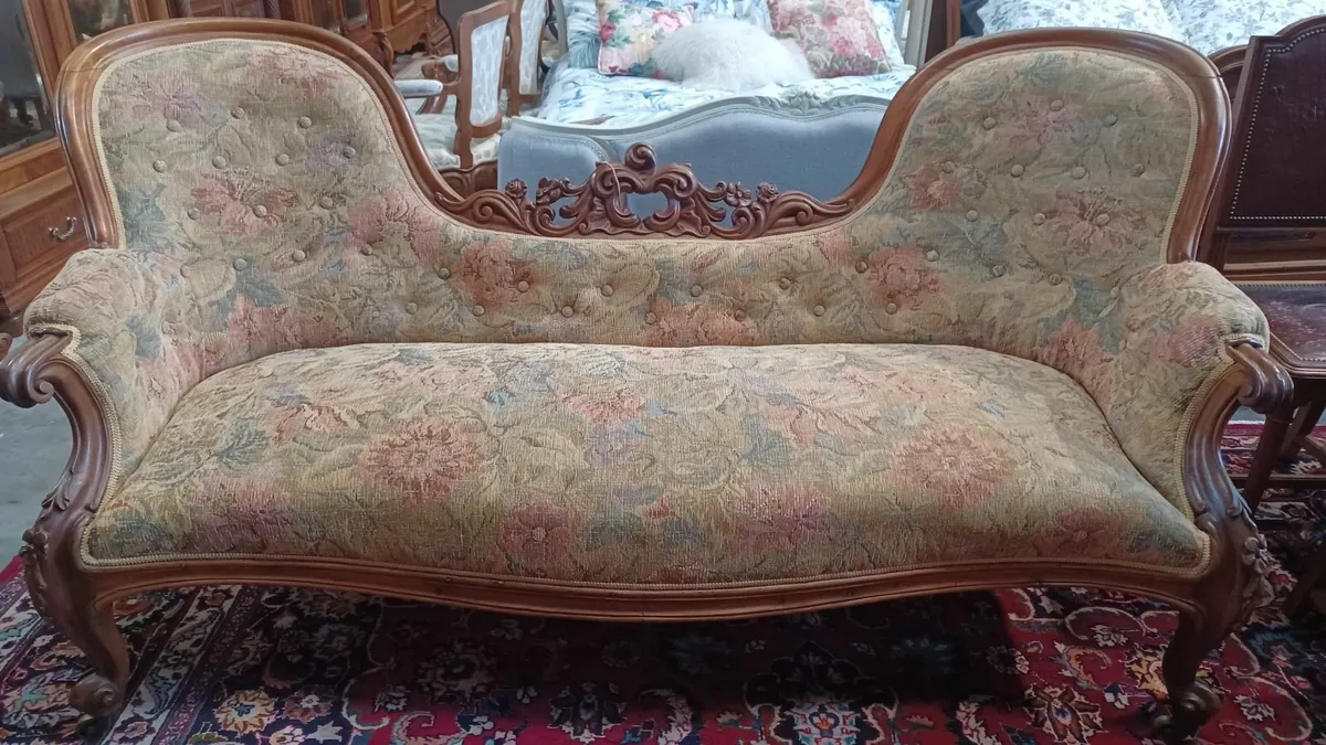 French sofa of Louis XV fleurs dans le brouillard - Image 2