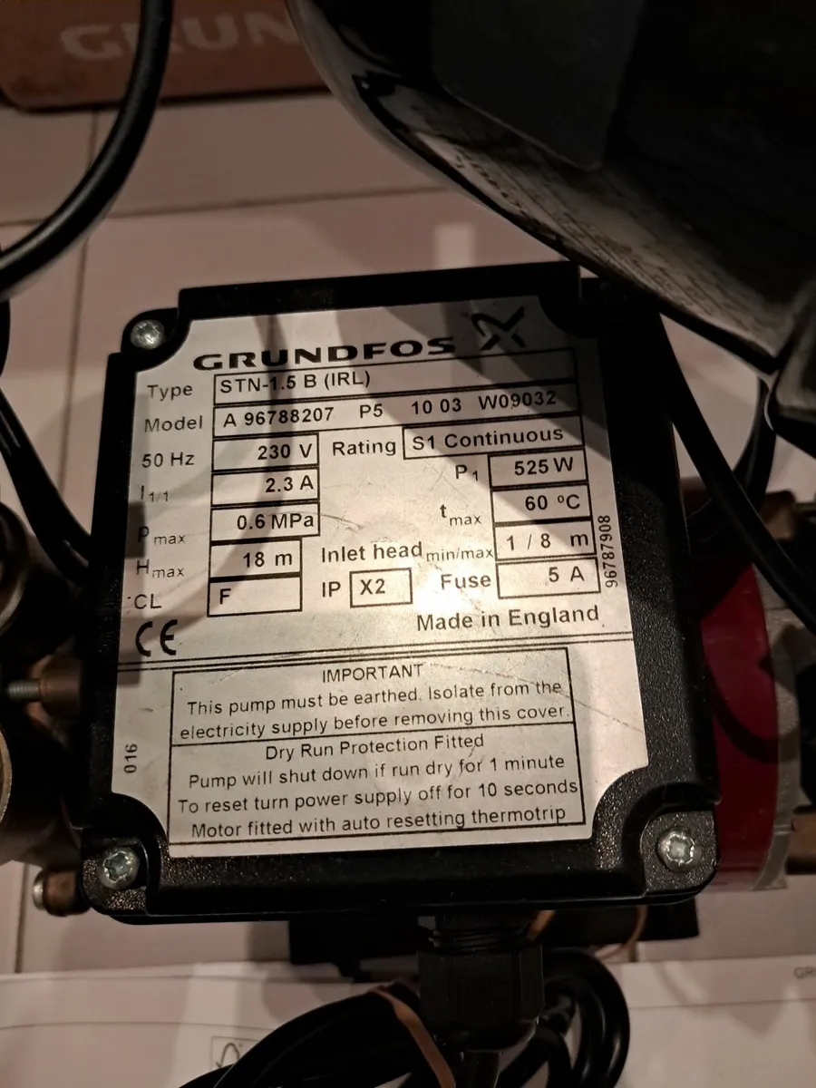 WATER DOUBLE SHOWER PUMPS TVS BUGGY CHEST.O D MORE - Image 1