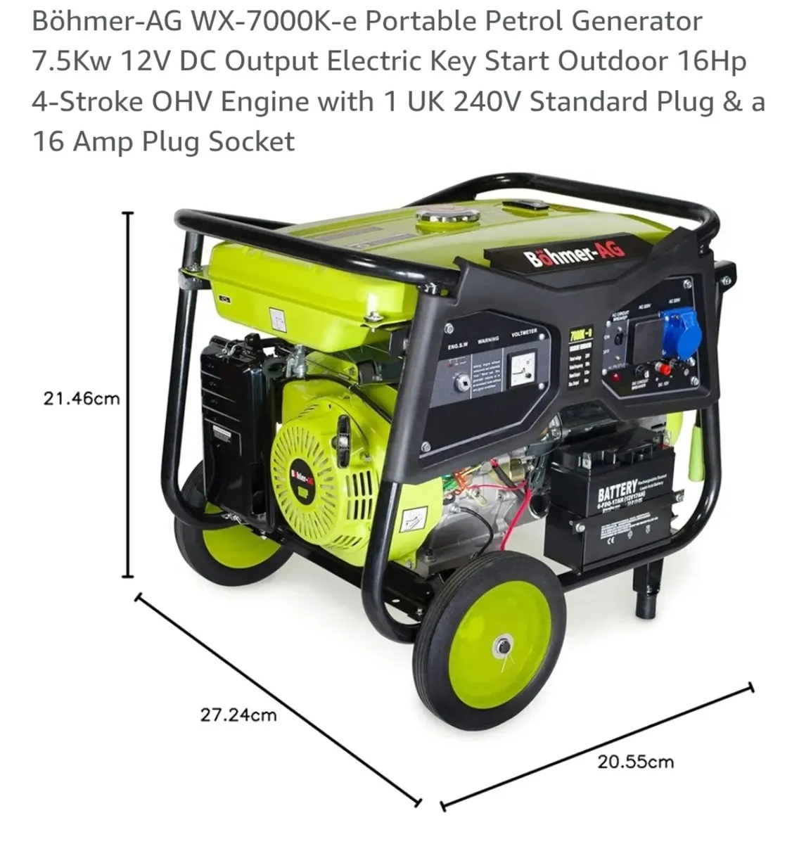 BÖHMER-AG 7000K-e 9.5kva 240v Generator - Image 3