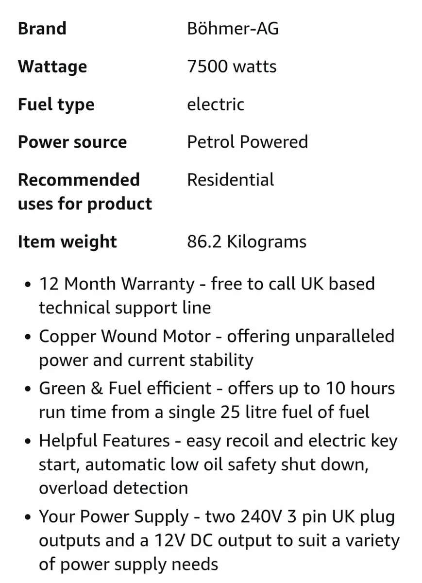 BÖHMER-AG WX5000K-e 7.5kva generator - Image 4