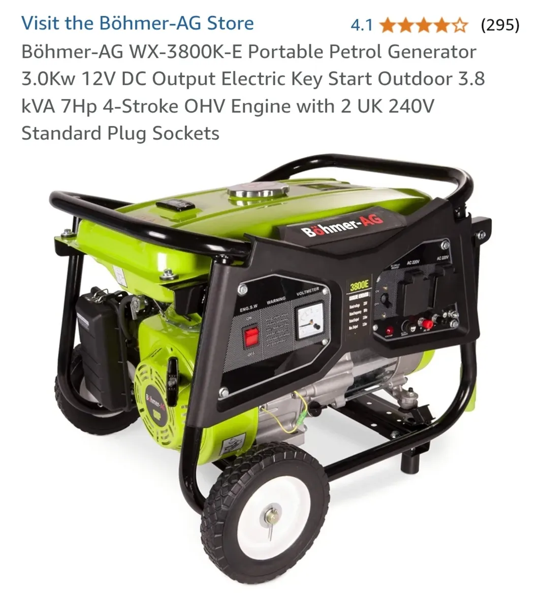 BÖHMER-AG WX3800K-e Generator - Image 2
