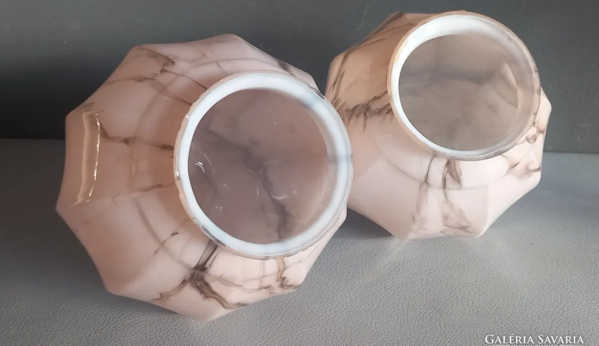 Pair of pink Bauhaus glass lampshade - Image 4