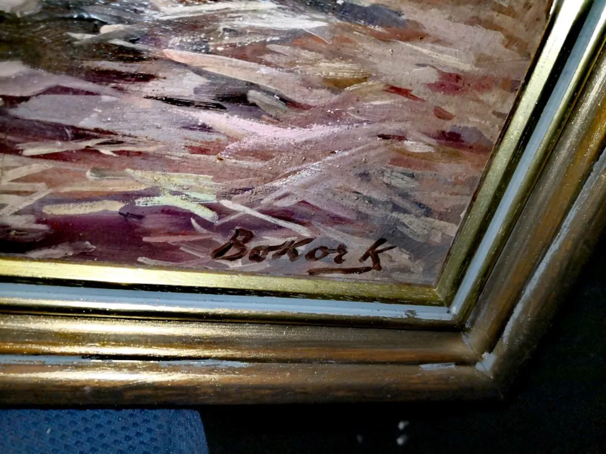 Original Karoly Bokor (1887-1997) oil painting - Image 2