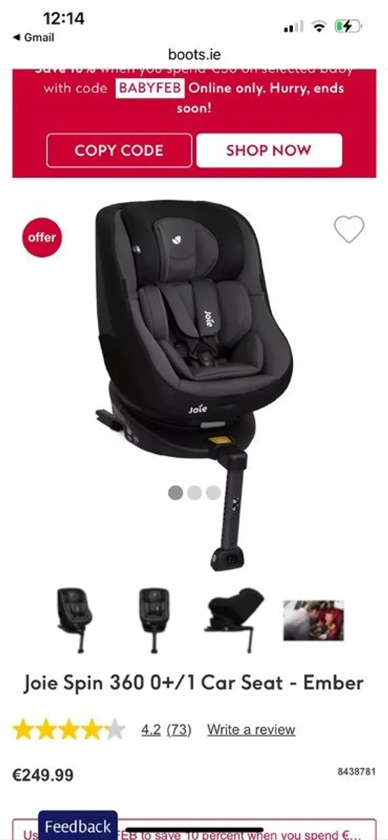 2 Car seats 0-4years - Image 1