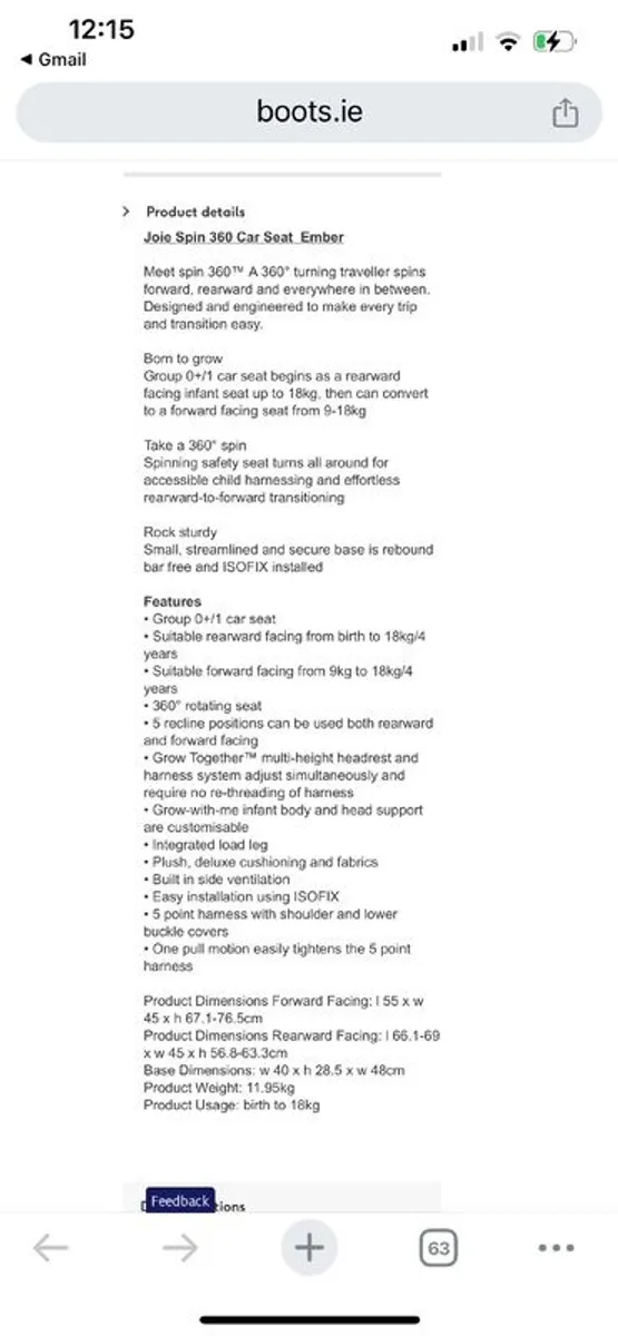 2 Car seats 0-4years - Image 2