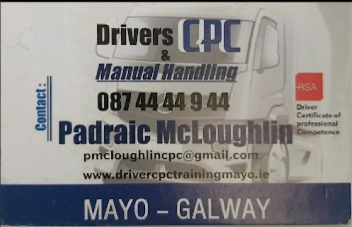 Driver CPC Training/Manual Handling Mayo/Galway