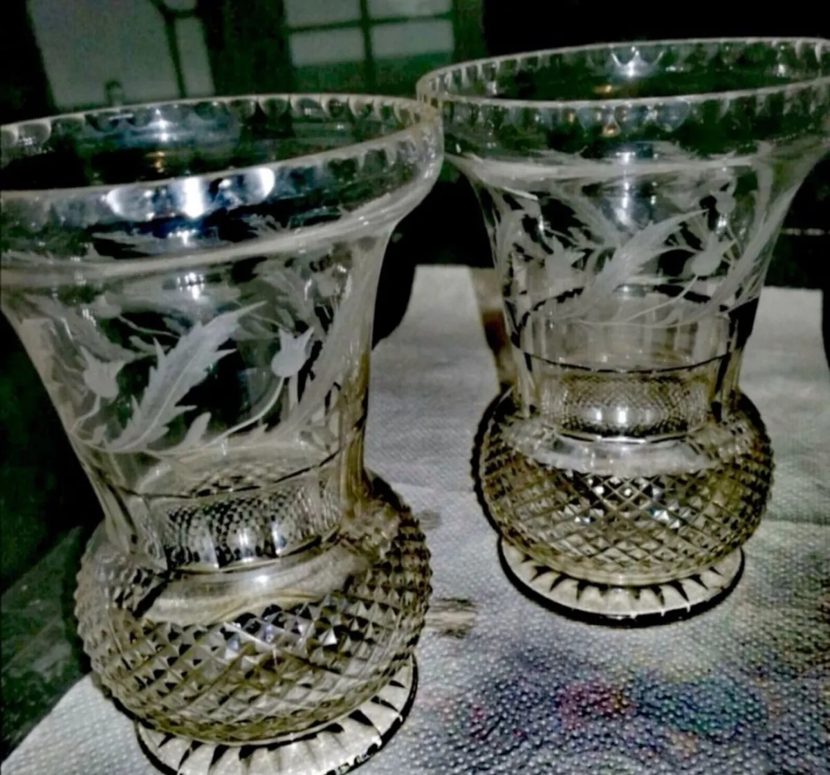 Pair of beautiful handcut crystal vases