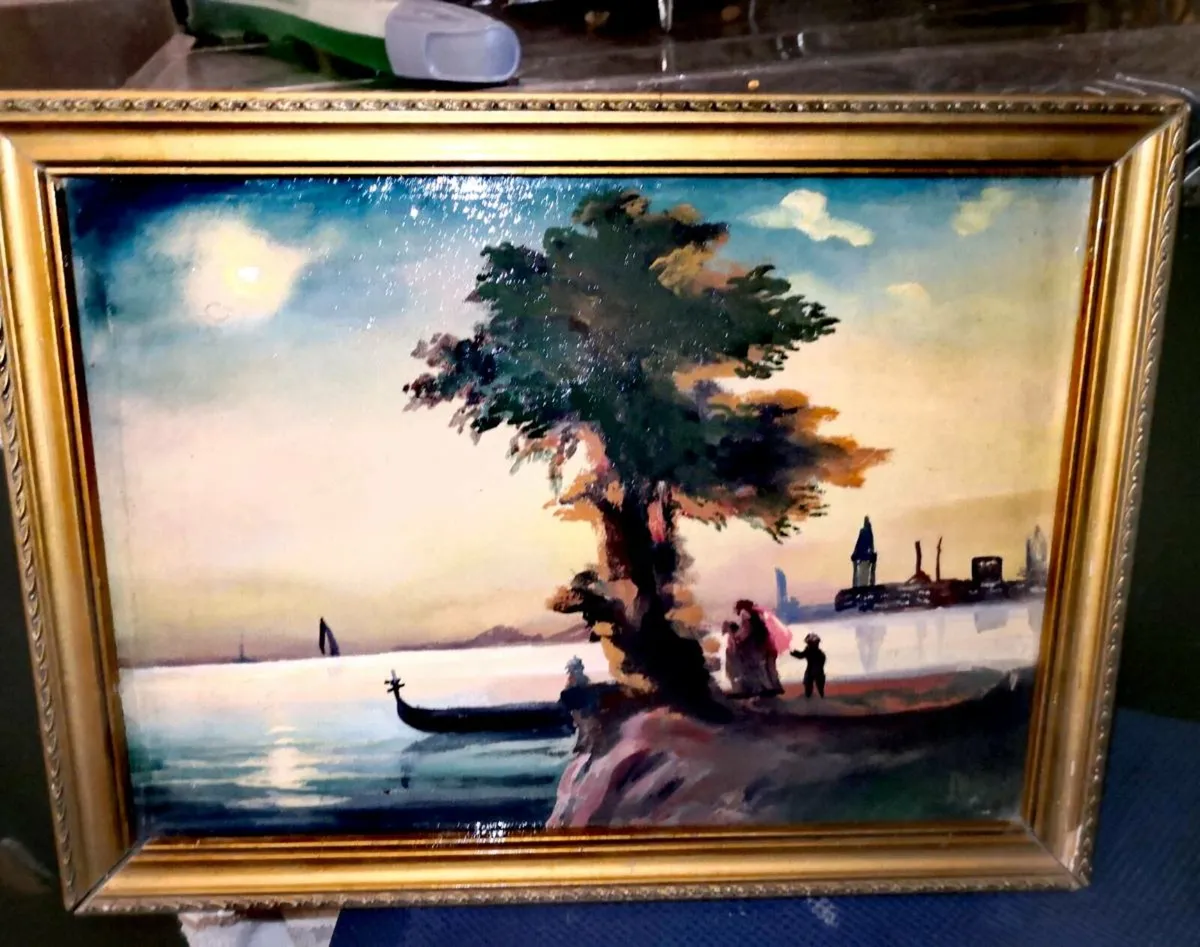 Antique oil painting on canvas - Image 1
