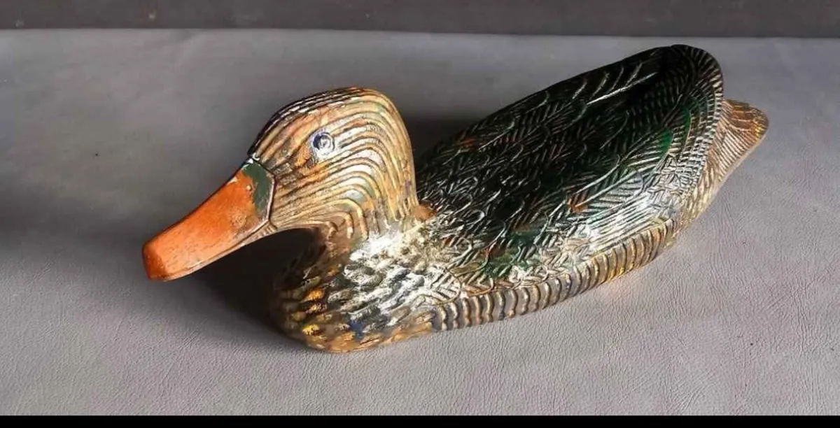 Unique 1950s hand carved large duck 45cm - Image 1