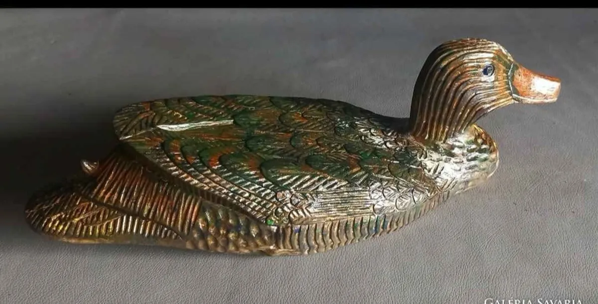 Unique 1950s hand carved large duck 45cm - Image 3