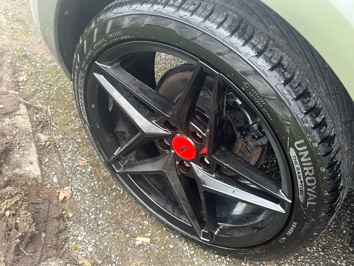 18” veemann gloss Black used & tyres 5x112 - Image 2