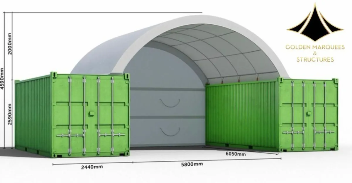 20ftX20ft Container Shelter-Closed Panel Included - Image 2