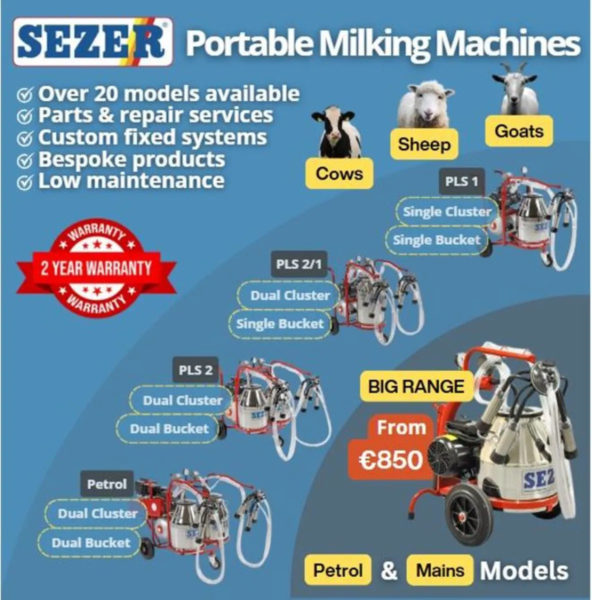 Portable Milkers with 2 year warranty - Image 2