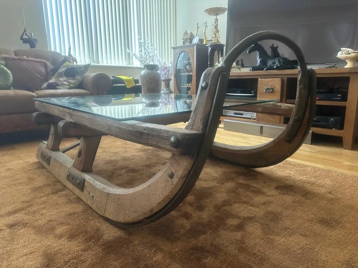 Antique Original  Swiss Sleigh Coffee Table - Image 1