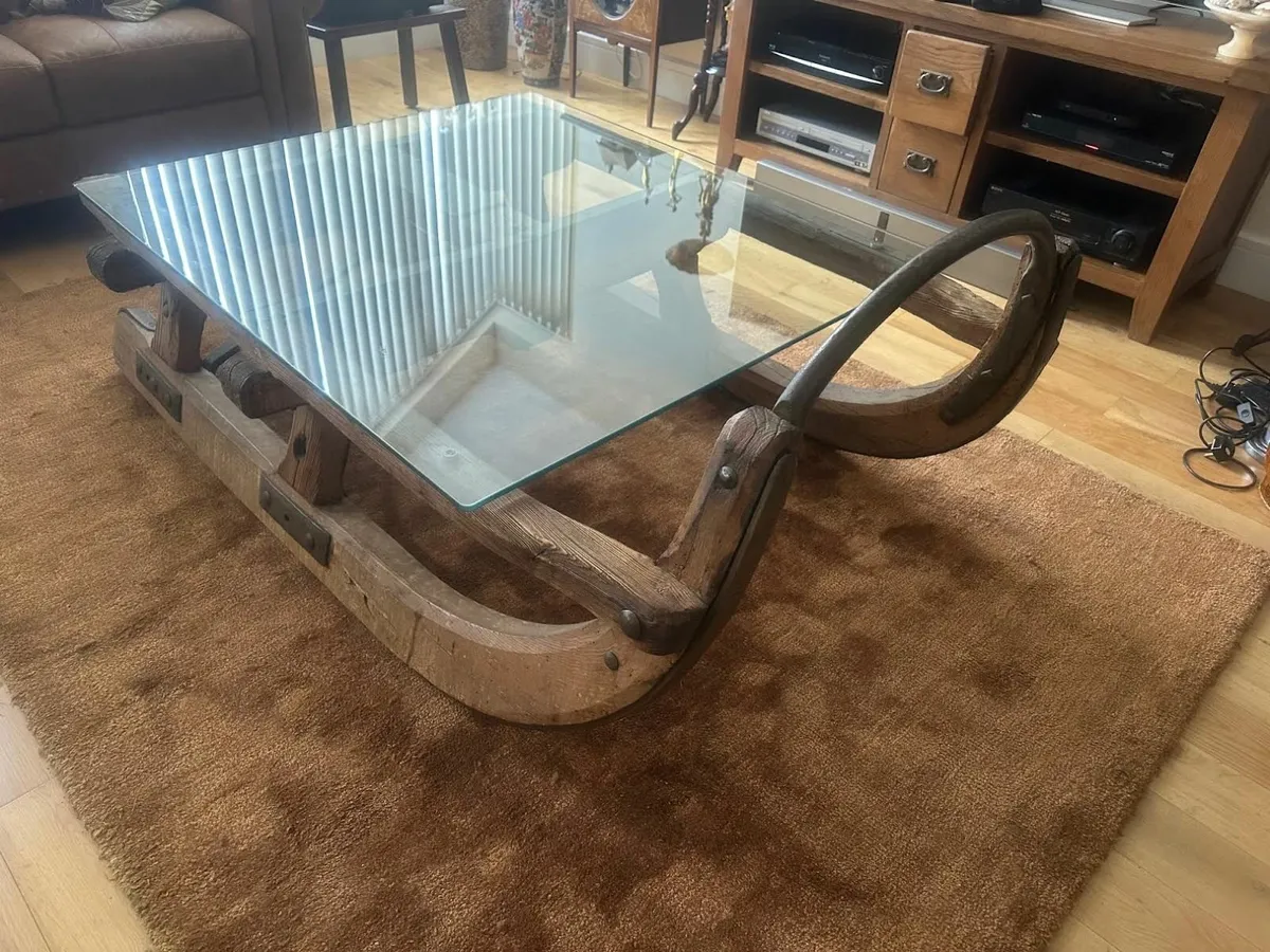Antique Original  Swiss Sleigh Coffee Table - Image 3