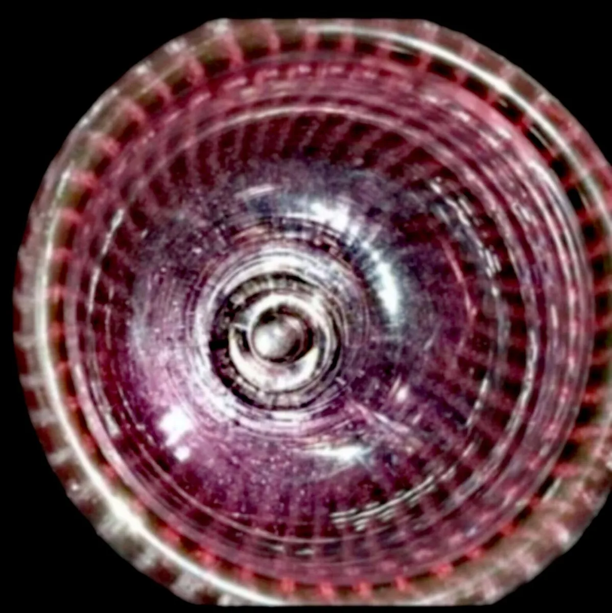 Moser style cranberry glass heavy vase - Image 2