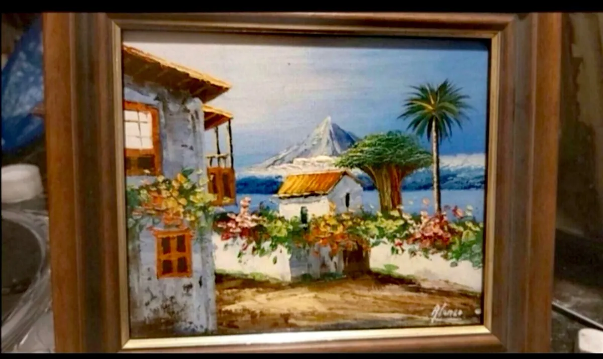 Small vibrant oil painting on canvas - Image 1