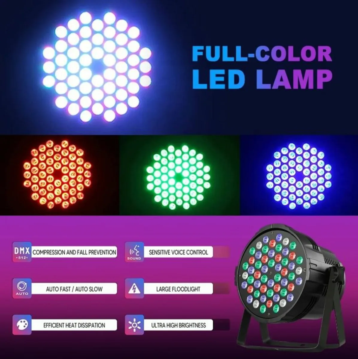 54PCS LED Par Light DMX RGBW Stage Light - Image 3