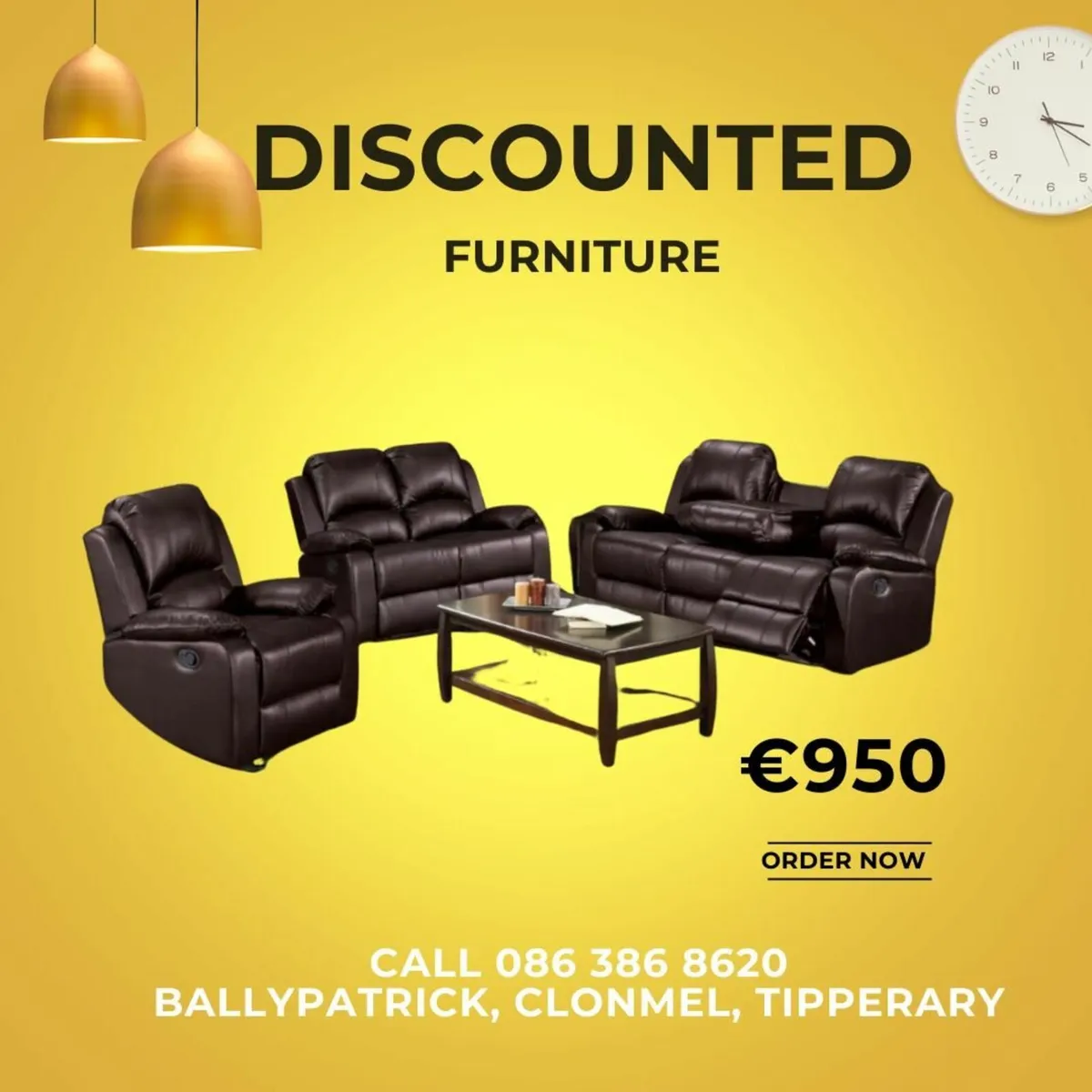 2 x2 chocolate brown sofas - Image 3