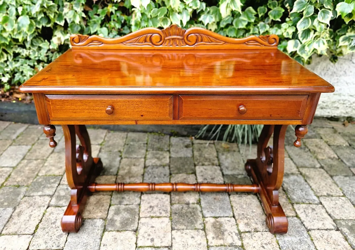 Mahogany 2 Drawer Side Table - Image 1