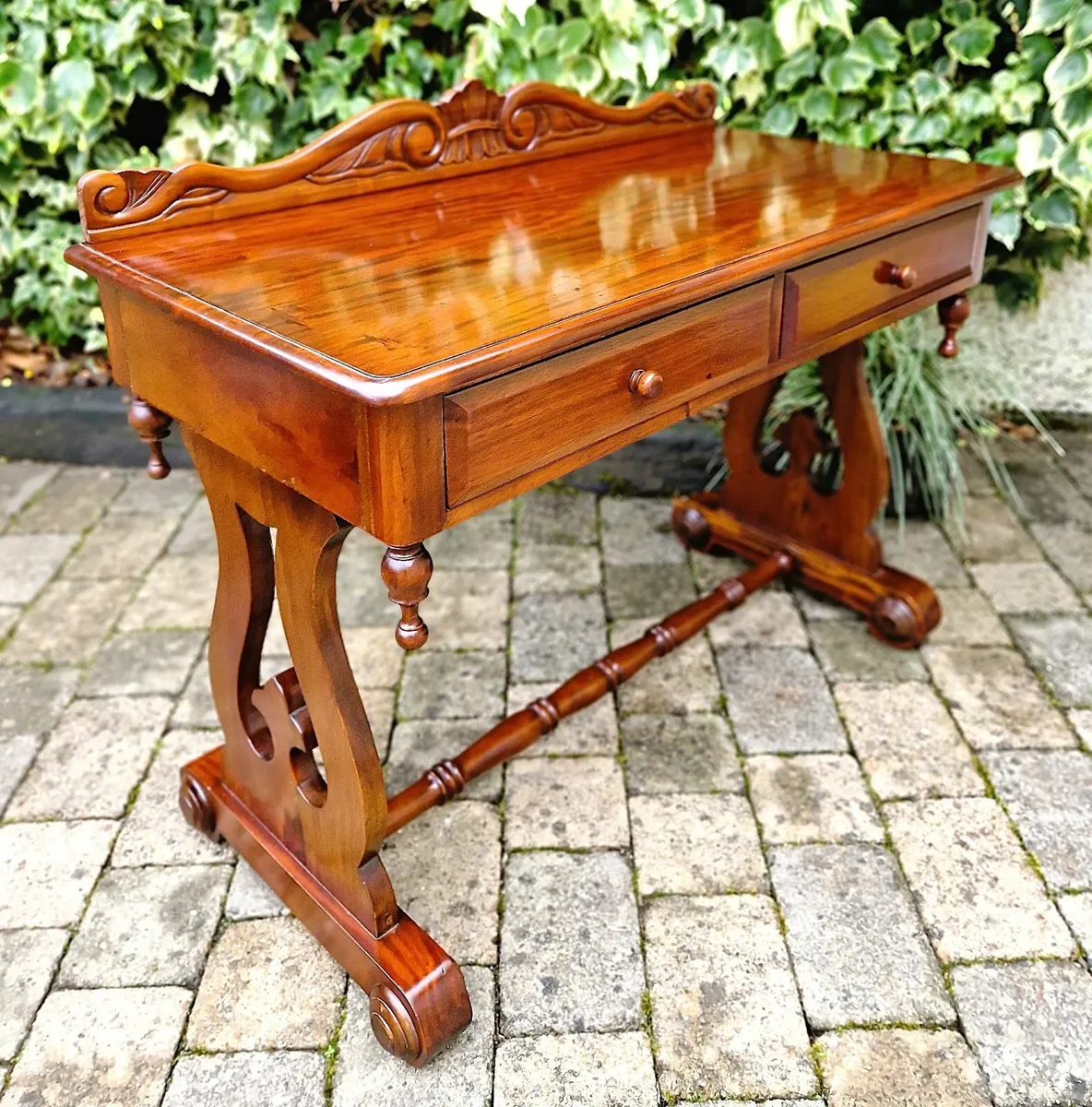 Mahogany 2 Drawer Side Table - Image 3