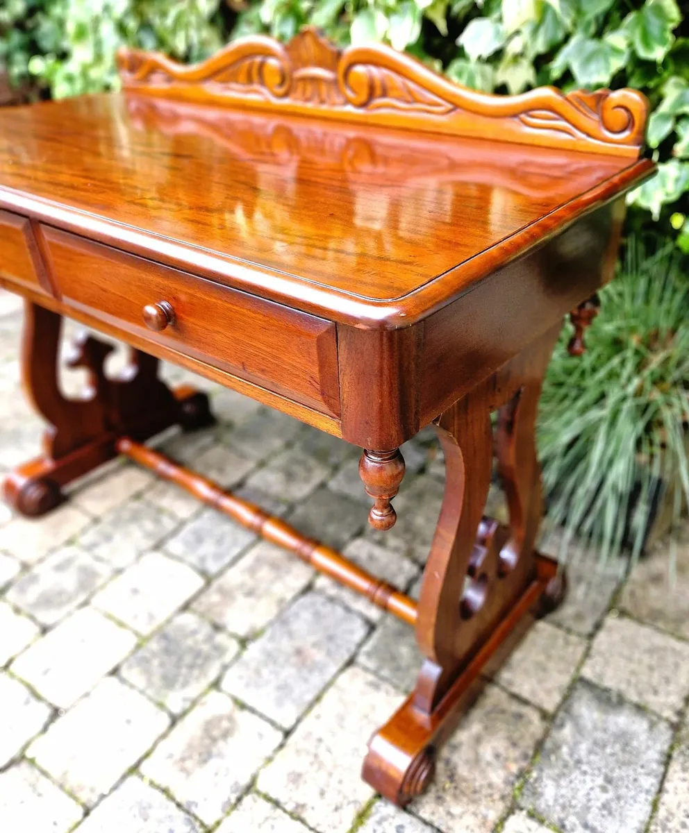 Mahogany 2 Drawer Side Table - Image 4