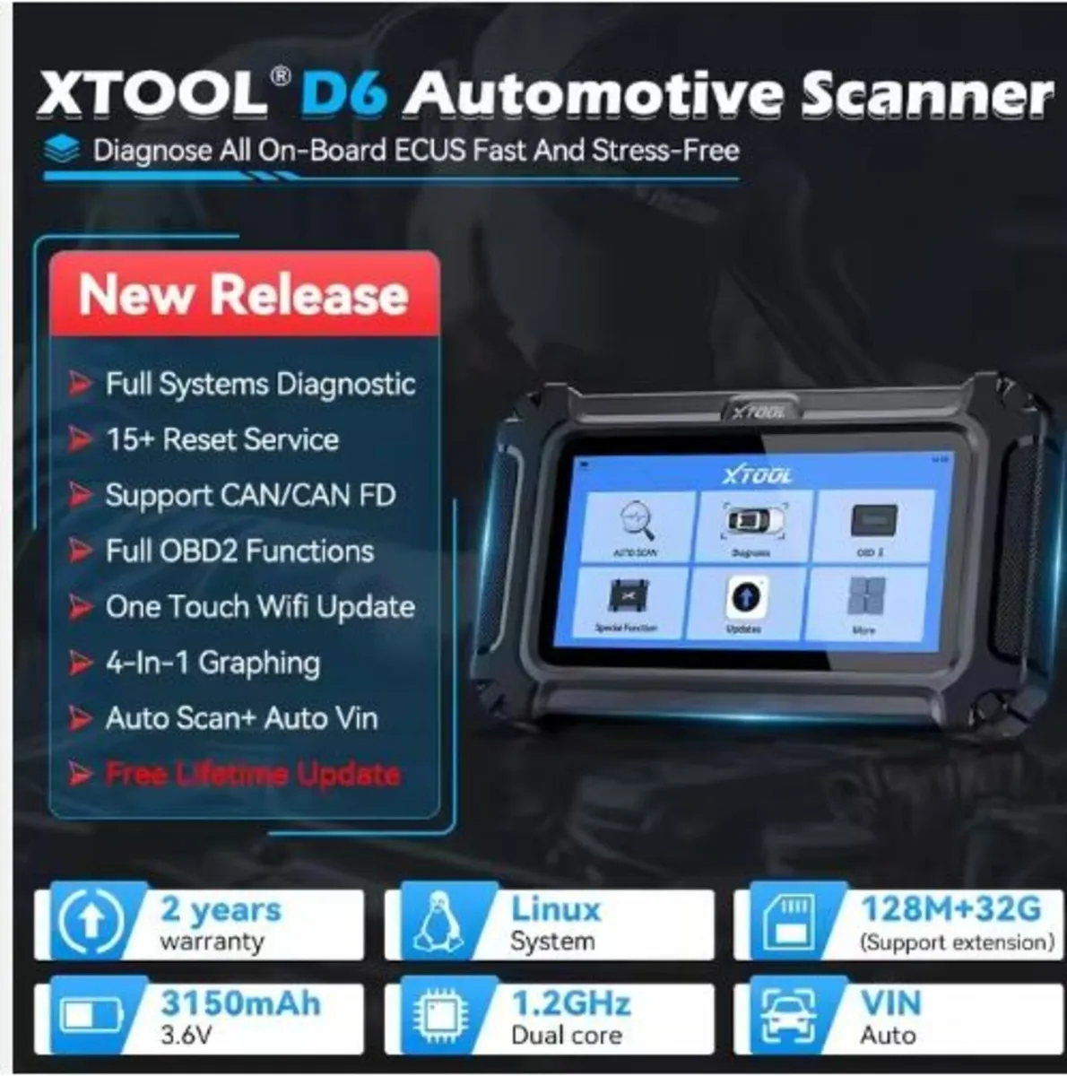 XTOOL D5 OBD2 Scanner Diagnostic Tool - Image 4