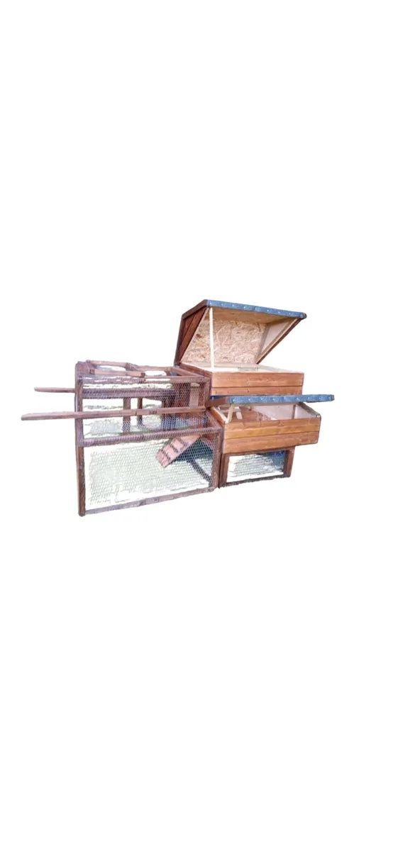 Timber hen ark & cage pen on wheels chicken coop - Image 2