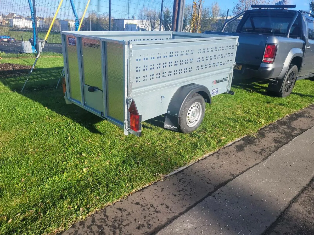 New Nugent 7x4ft single axle trailer meshsides - Image 1