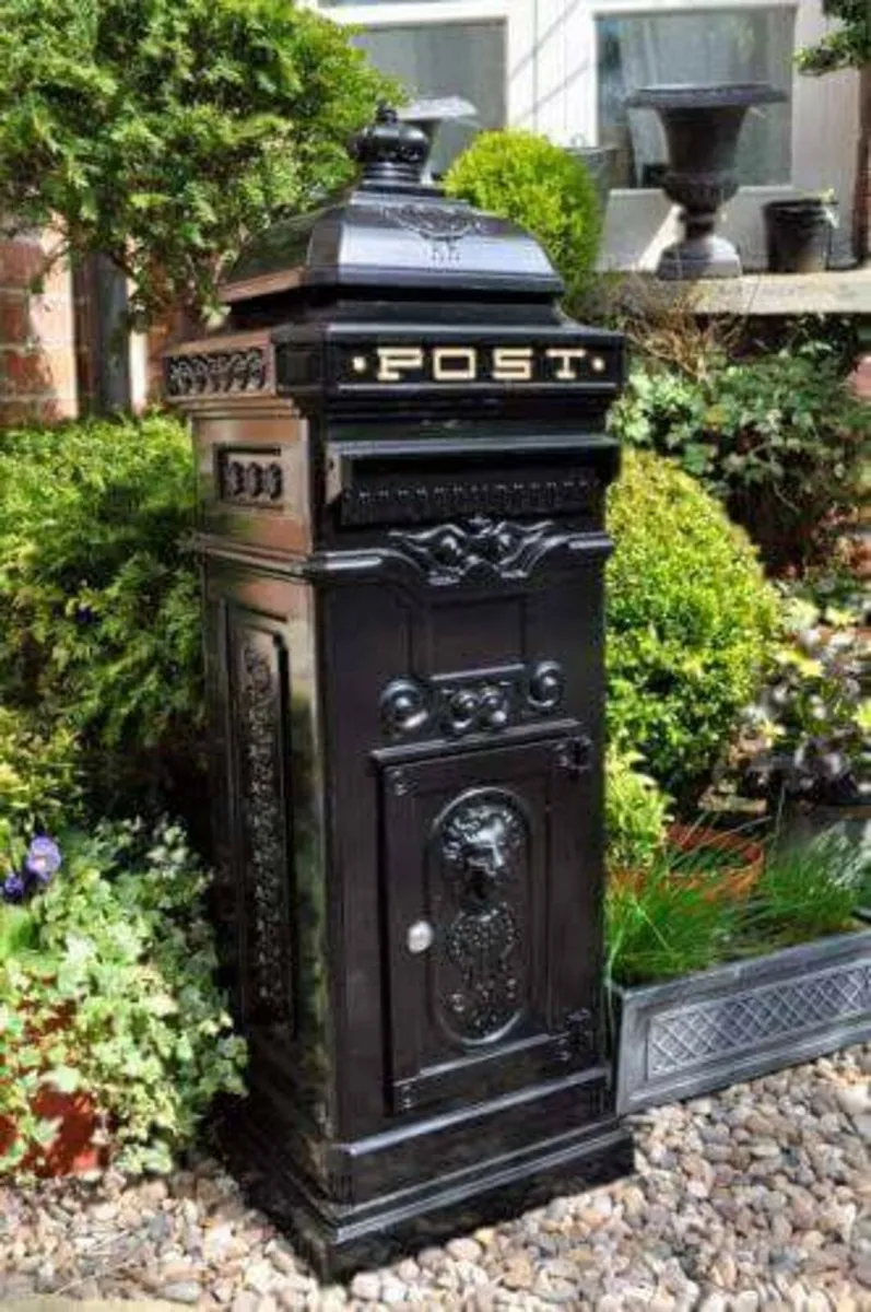 Freestanding aluminium and cast iron post boxes - Image 4
