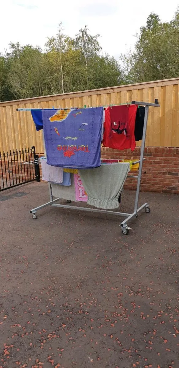 Galvanised mobile clotheslines on wheels drier - Image 2
