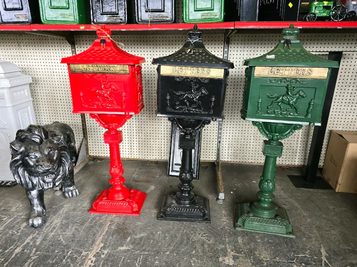 Cast iron freestanding post boxes - Image 1