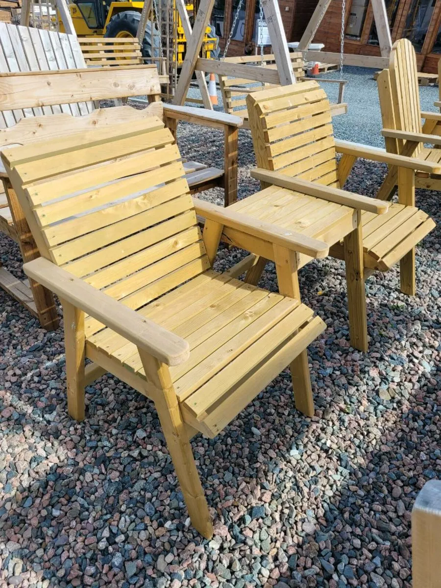 Pressure treated timber garden furniture & benches - Image 2