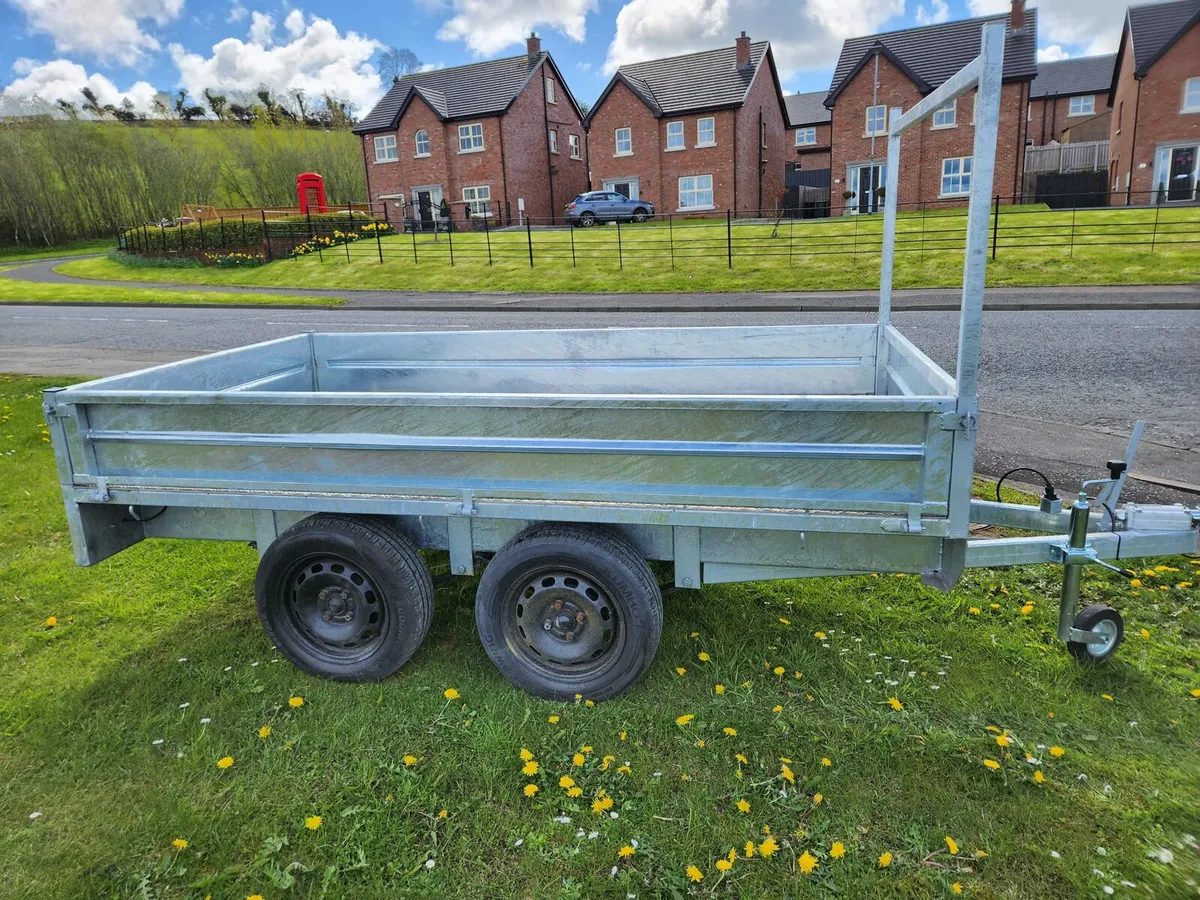 Galvanised 9x5ft builders dropside flatbed trailer - Image 4