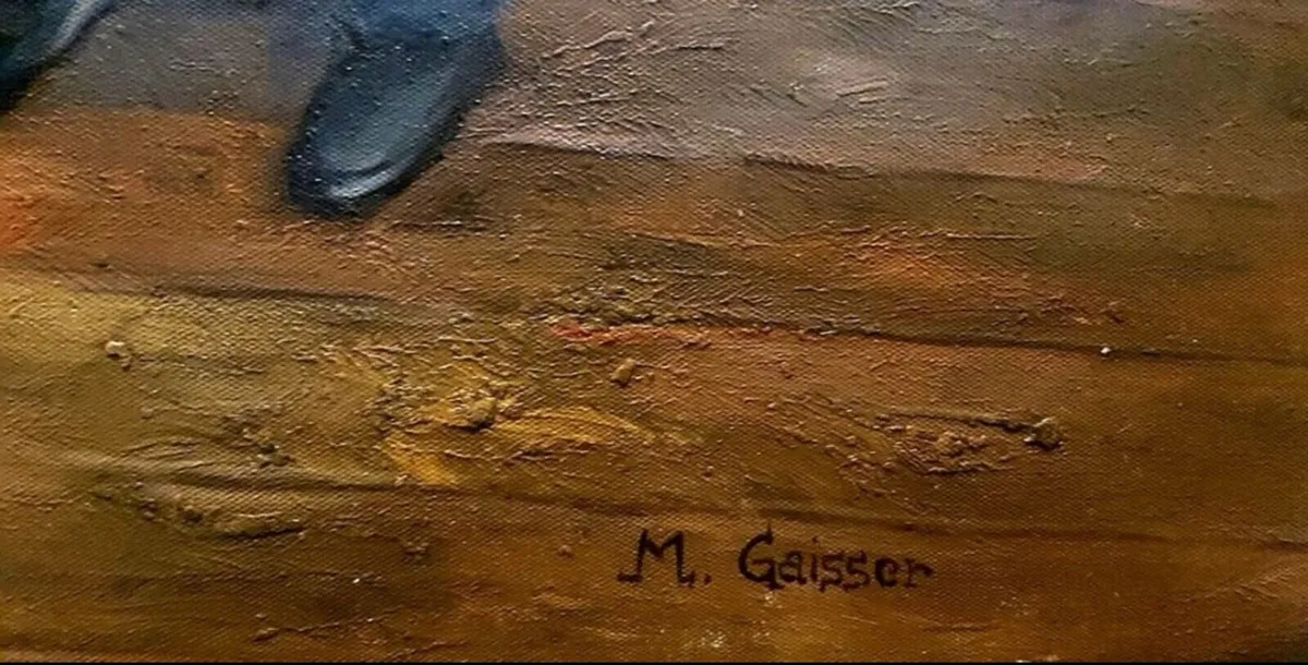 Max Gaisser 1857-1922 large oil painting - Image 3