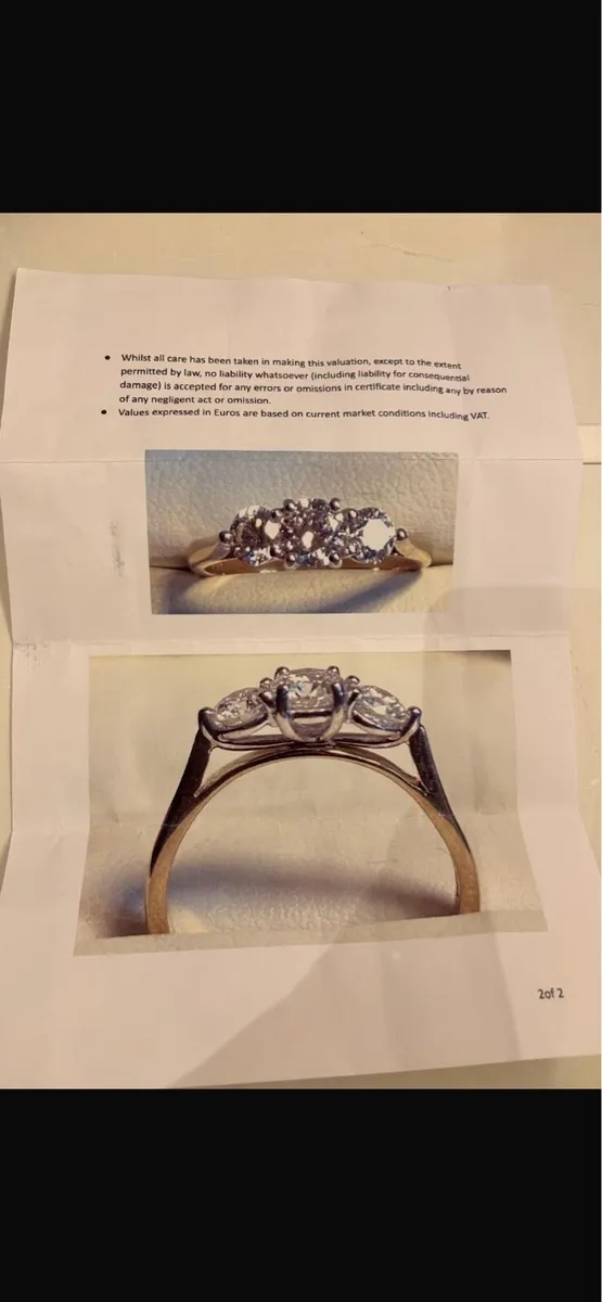 3 stone Diamond Engagement Ring - Image 3